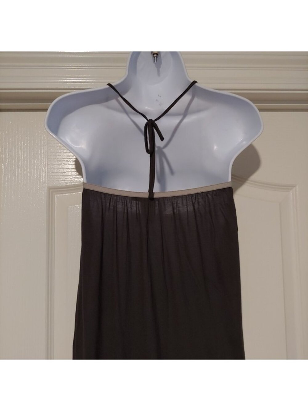 Humanoid Semi-Sheer Halter Midi Dress Lightweight Minimalist Layer Resort Chic M - Picture 6 of 8